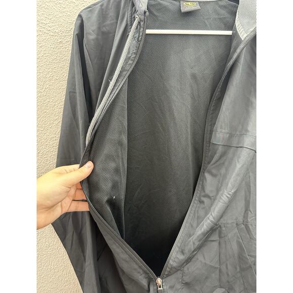 Athletic Works Mens Jacket Size Small Black Zip Up LightWeight Hooded Windbreake - Picture 4 of 12